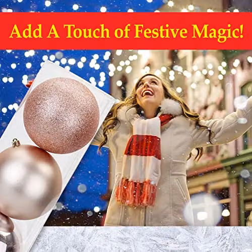 VFM e-Store Christmas Bauble Pack of 3 in Gold, Silver and Pink, Diameter: 12 cm – 6