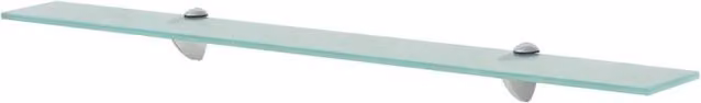 Berkfield Home Set of 2 Clear Glass Floating Shelves, W: 80 cm, D: 20 cm