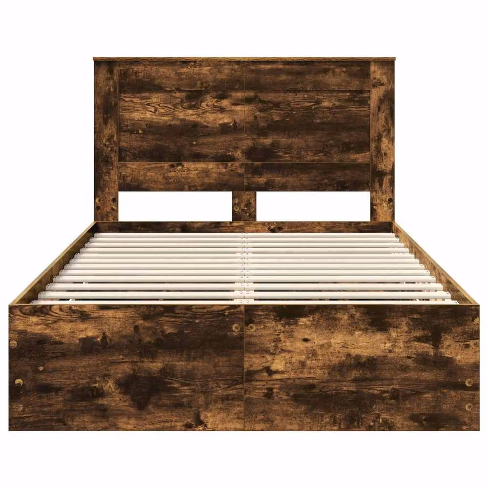 Berkfield Home Modern Bed Frame with Drawers in Smoked Oak Brown, W/D/H: 120 x 200 cm – 5