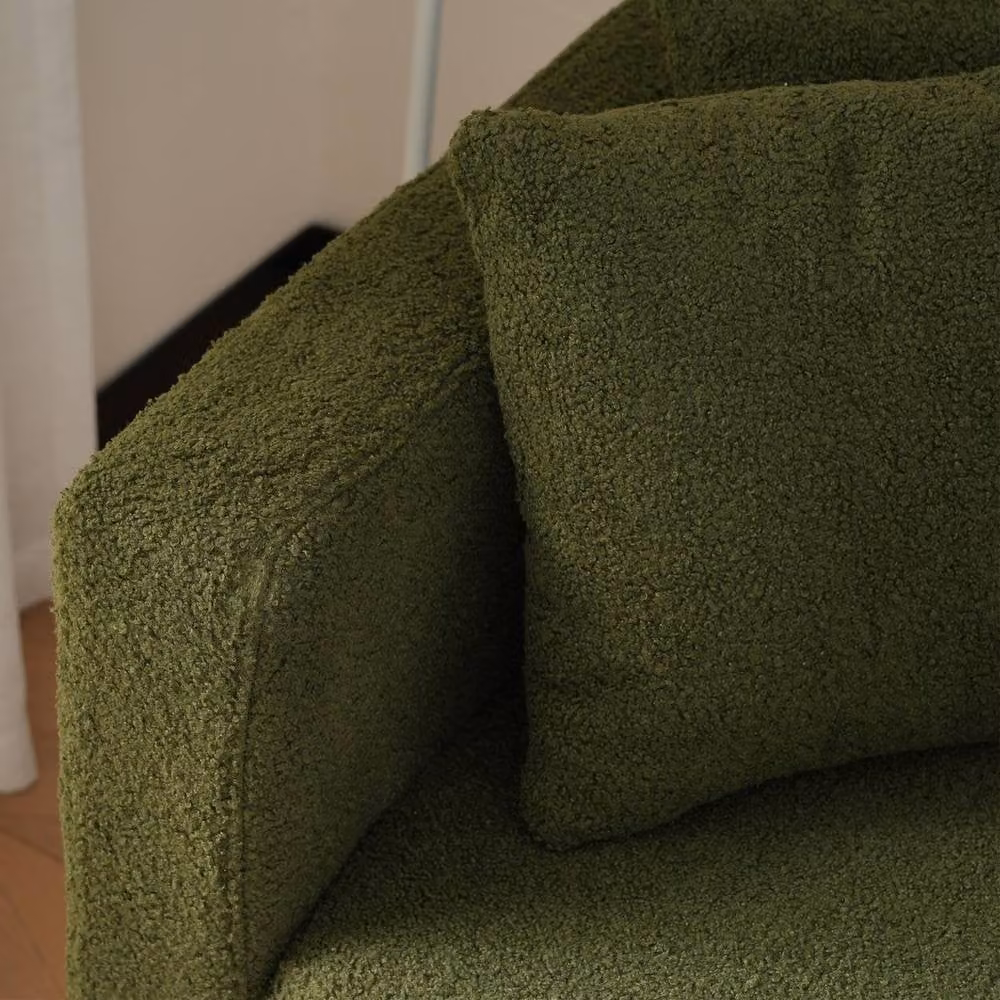 BTM Green Bouclé Click Clack Sofa Bed with Solid Wood Frame and Mixed Padding – 3