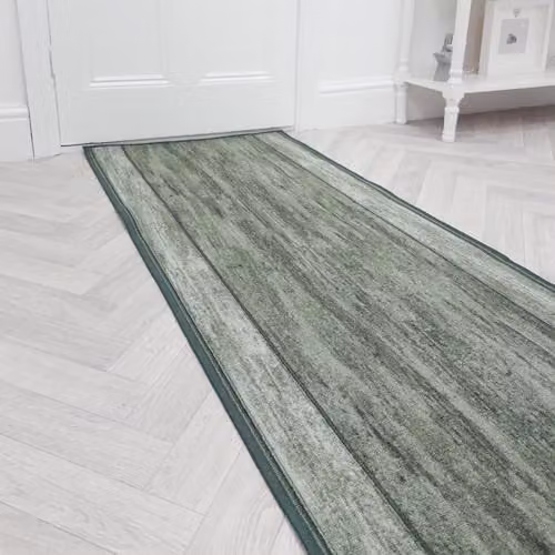 runrug Loop Pile Hallway Runner Rug in Green, W/D: 100 x 240 cm – 1