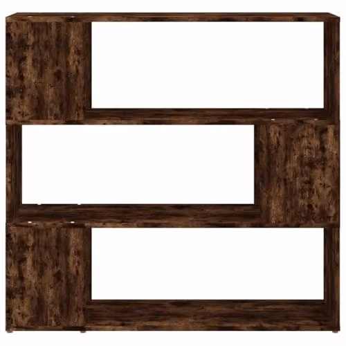 vidaXL Book Cabinet and Room Divider in Smoked Oak, W/D/H: 100 x 24 x 94 cm – 4