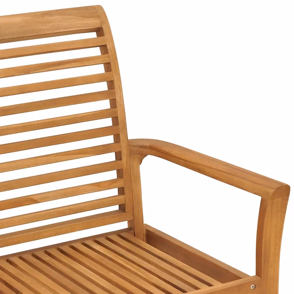 Berkfield Home Solid Teak Wood Garden Bench in Brown, Width: 112 cm – 2