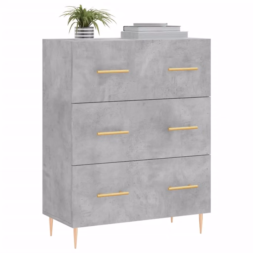 Berkfield Home Sideboard in Concrete Grey, W: 69.5 cm, D: 34 cm, H: 90 cm – 2