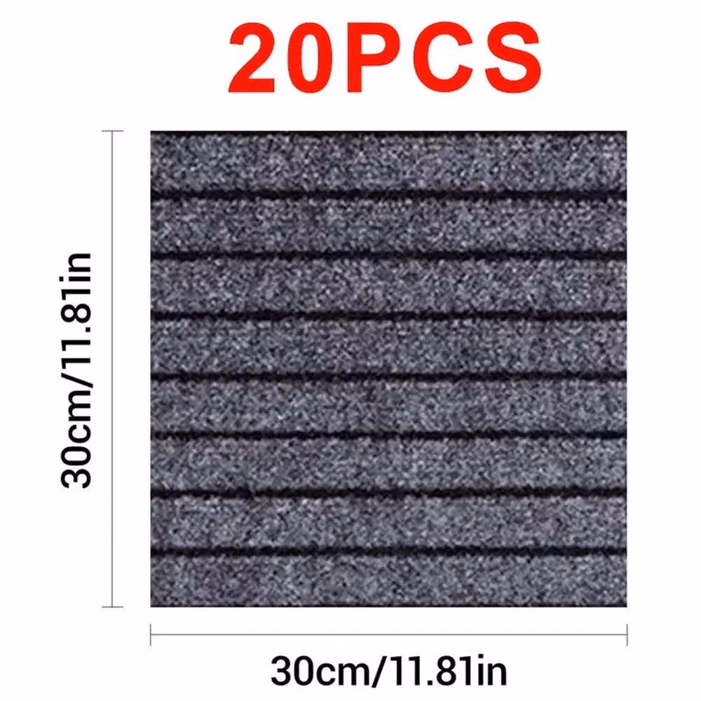 NESTLUNE Grey Self Adhesive Polyester Carpet Tiles, 20 Pieces – 2