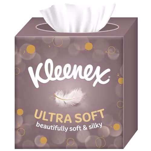 Kleenex Ultra Soft Facial Tissues in Gold and Multicolour Single Cube Tissue Box – 2