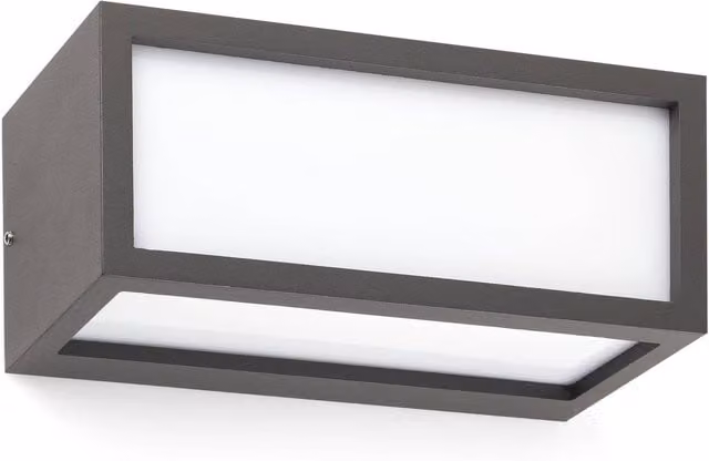 Faro Tejo 1 Light Outdoor Wall Light in Dark Grey with Transparent Glass
