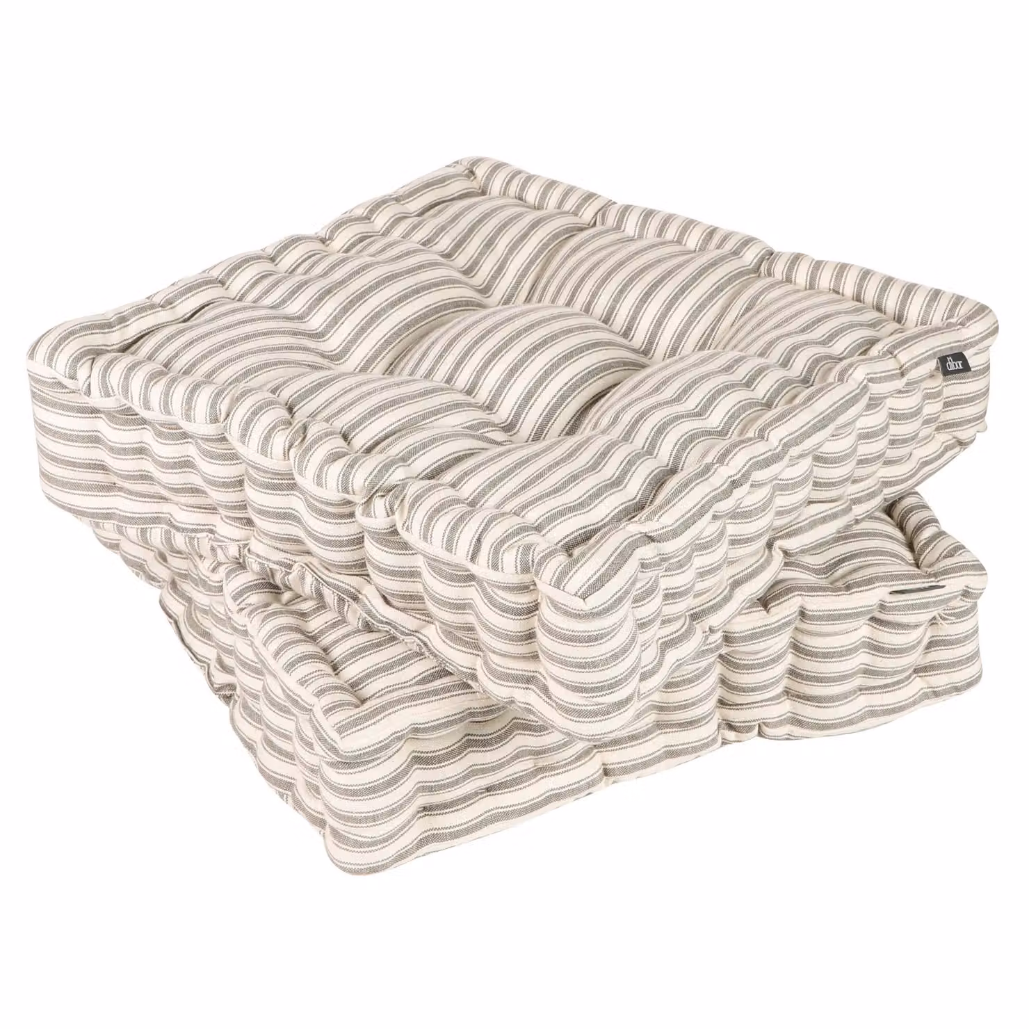 Dibor Set of 2 Grey Striped Outdoor Garden Chair Seat Pad Cushions, W/D/H: 40 x 40 x 40 cm – 2