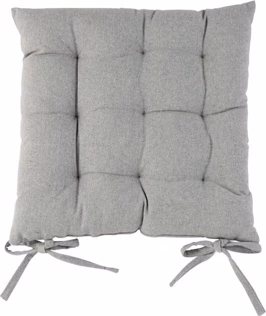 Harbour Housewares Grey Square Garden Chair Seat Cushion, Pack of 1, W/D/H: 40 x 40 x 40 cm