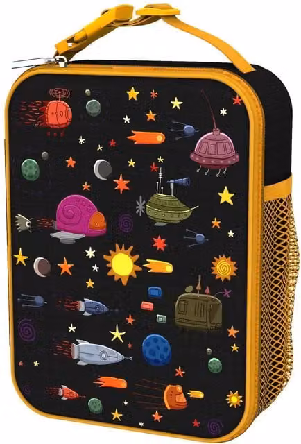 ION8 Insulated Medium Lunch Bag in Spaceships Multicolour, Width: 9.0 cm