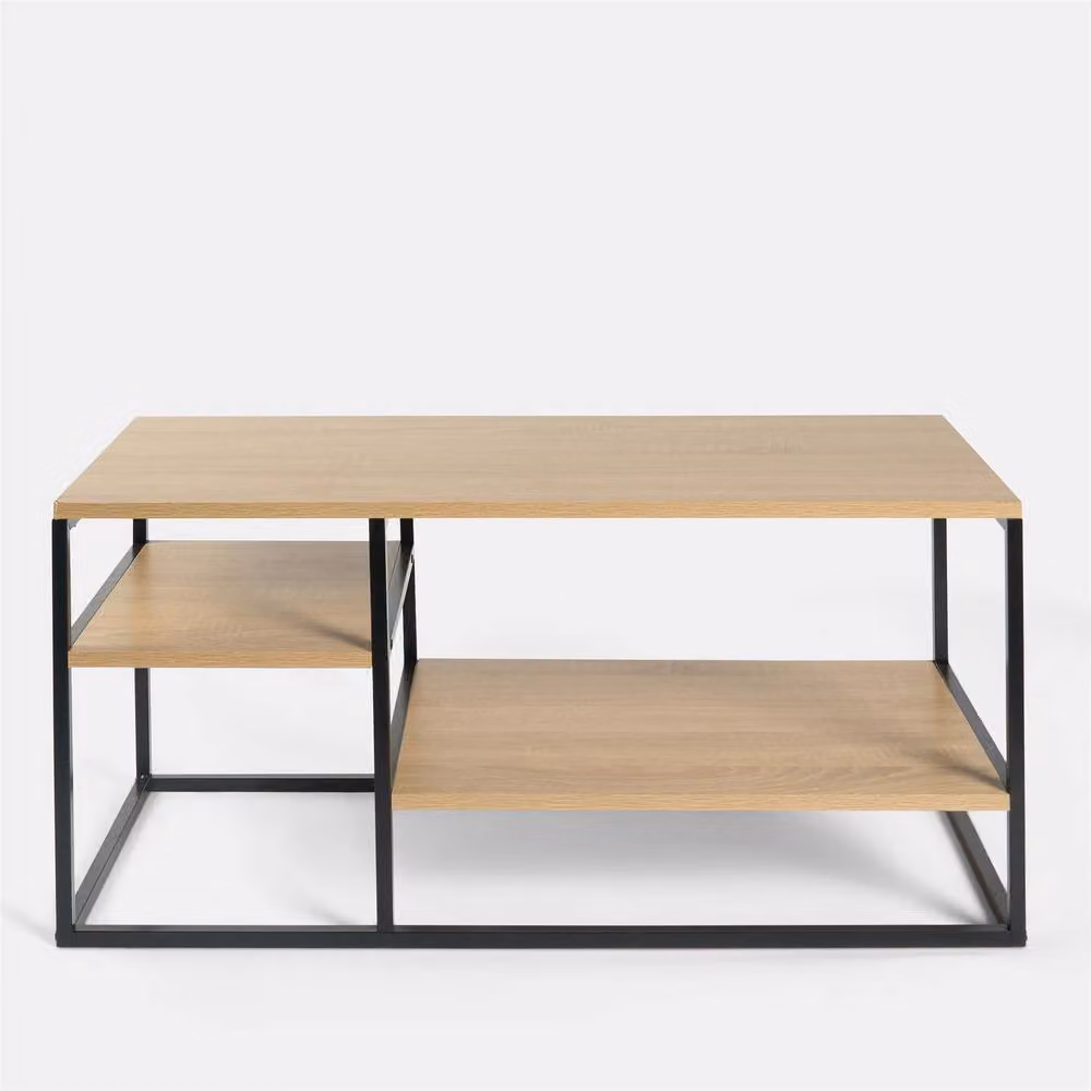 OHS Manhattan Wood Effect TV Stand Entertainment Unit with Storage in Light Oak – 3