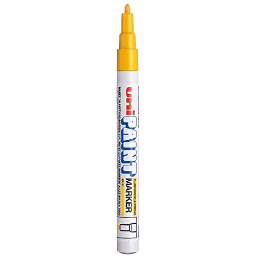 uni-ball PX-21(L) Yellow Permanent Paint Markers with Fine Tip, Pack of 12