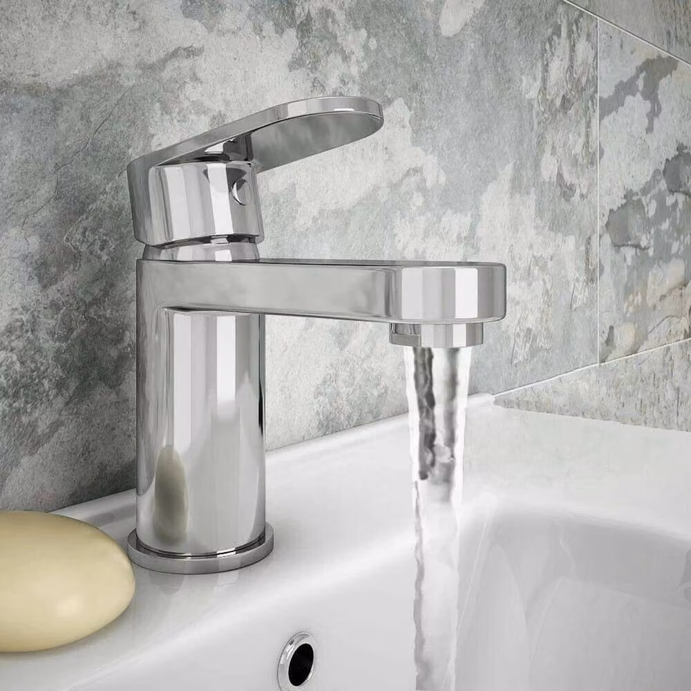 SPETLEK Modern Single Lever Basin Mixer Tap in Silver with Pop Up Waste – 3
