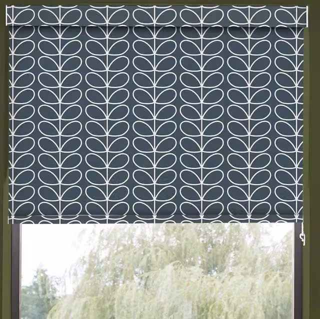 Orla Kiely Linear Stem Translucent Made to Measure Roller Blind in Blue Floral Pattern