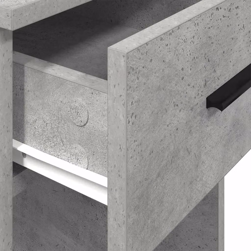 Berkfield Home Computer Tower Stand with Drawer in Concrete Grey, W/D/H: 35 x 45 x 77 cm – 3