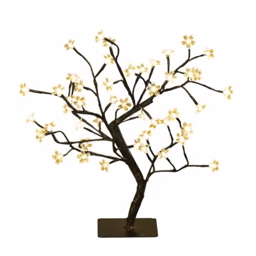 The Christmas Workshop 76460 Blossom Tree with 48 Warm White LEDs, White, H 45 cm, W 14.5 cm, D 14.5 cm – 1