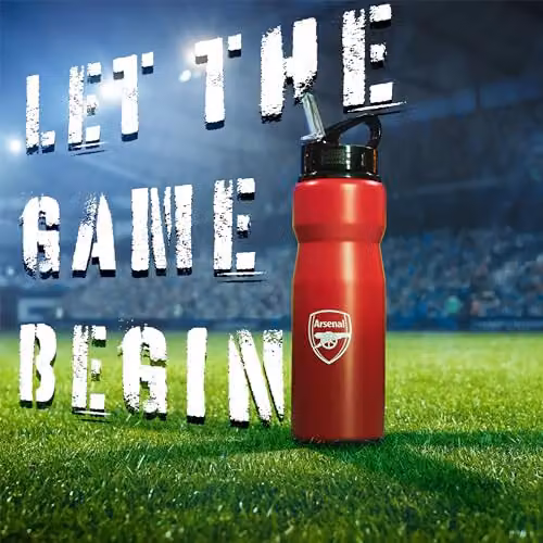 Hy-Pro International Arsenal F.C. Aluminium Sports Water Bottle with Straw, Red, 750ml – 2