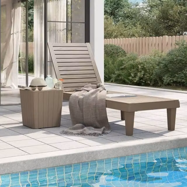 Berkfield Home Sun Lounger in Brown with Adjustable Headrest, W/D/H: 155 x 58 x 83 cm – 1
