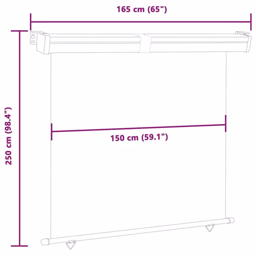 Berkfield Home Stylish Balcony Side Awning in Brown, W: 160 cm, H: 250 cm – 6