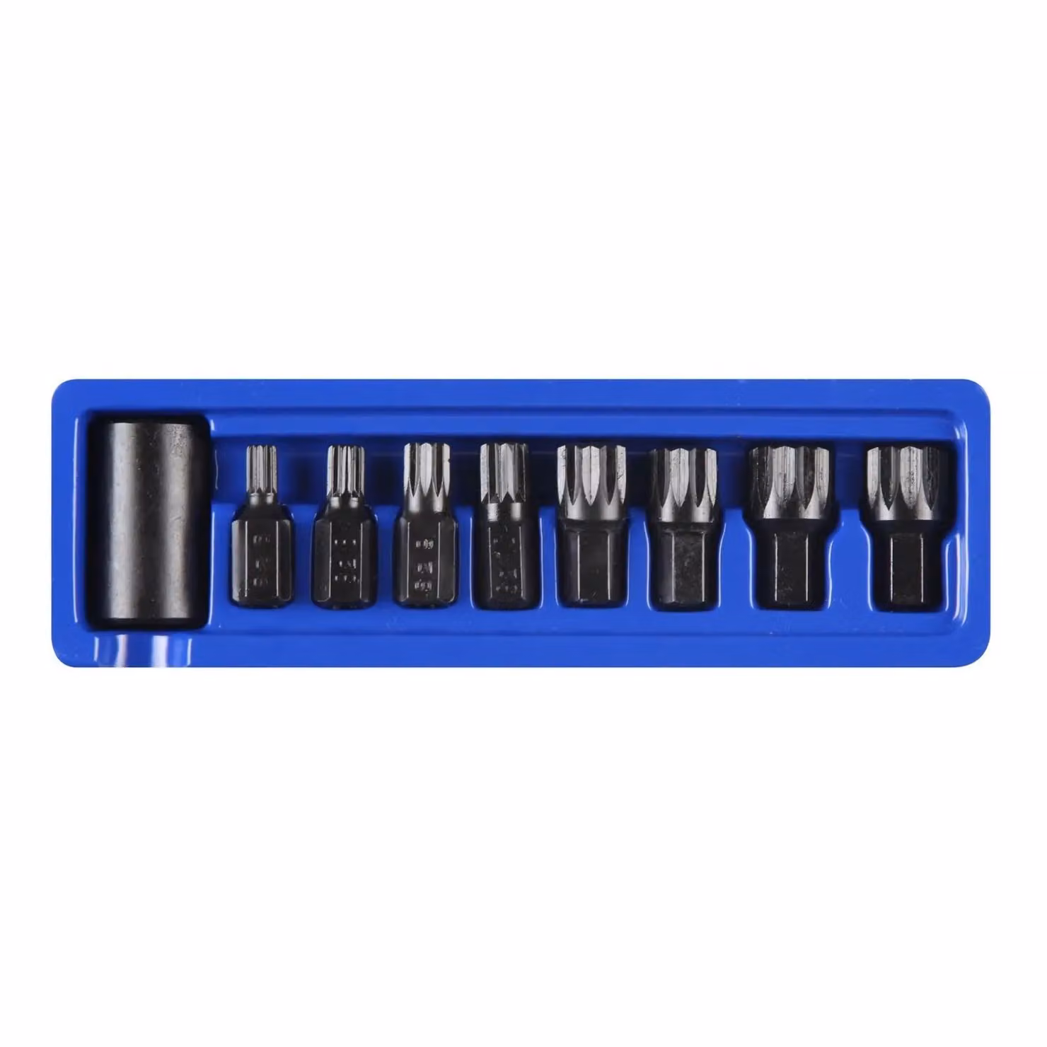 Bluespot Tools 1/2in Impact Spline Bit Set, 9 Piece Steel Screwdriver Bits in Black and Multicolour – 2