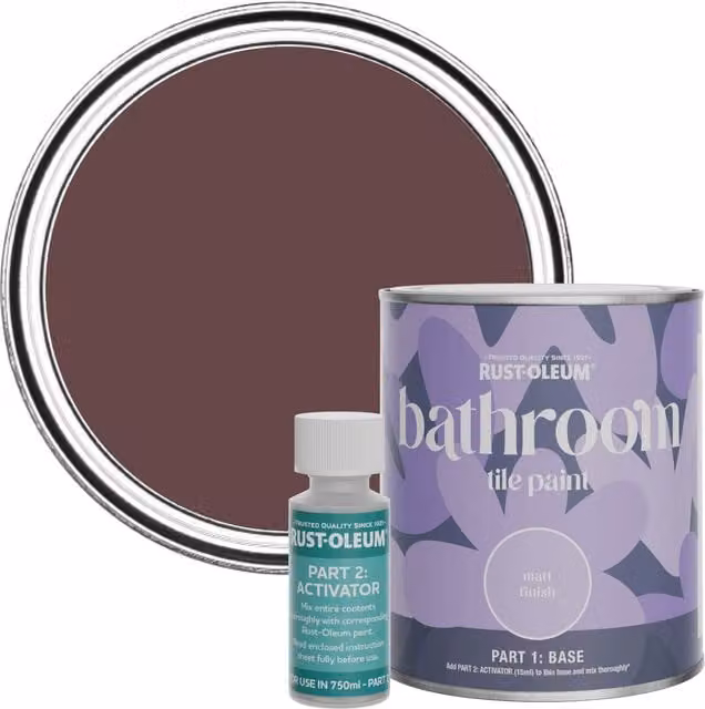 Rust-Oleum Bathroom Tile Paint in Matt Finish, Mulberry Street, 750ml, Purple