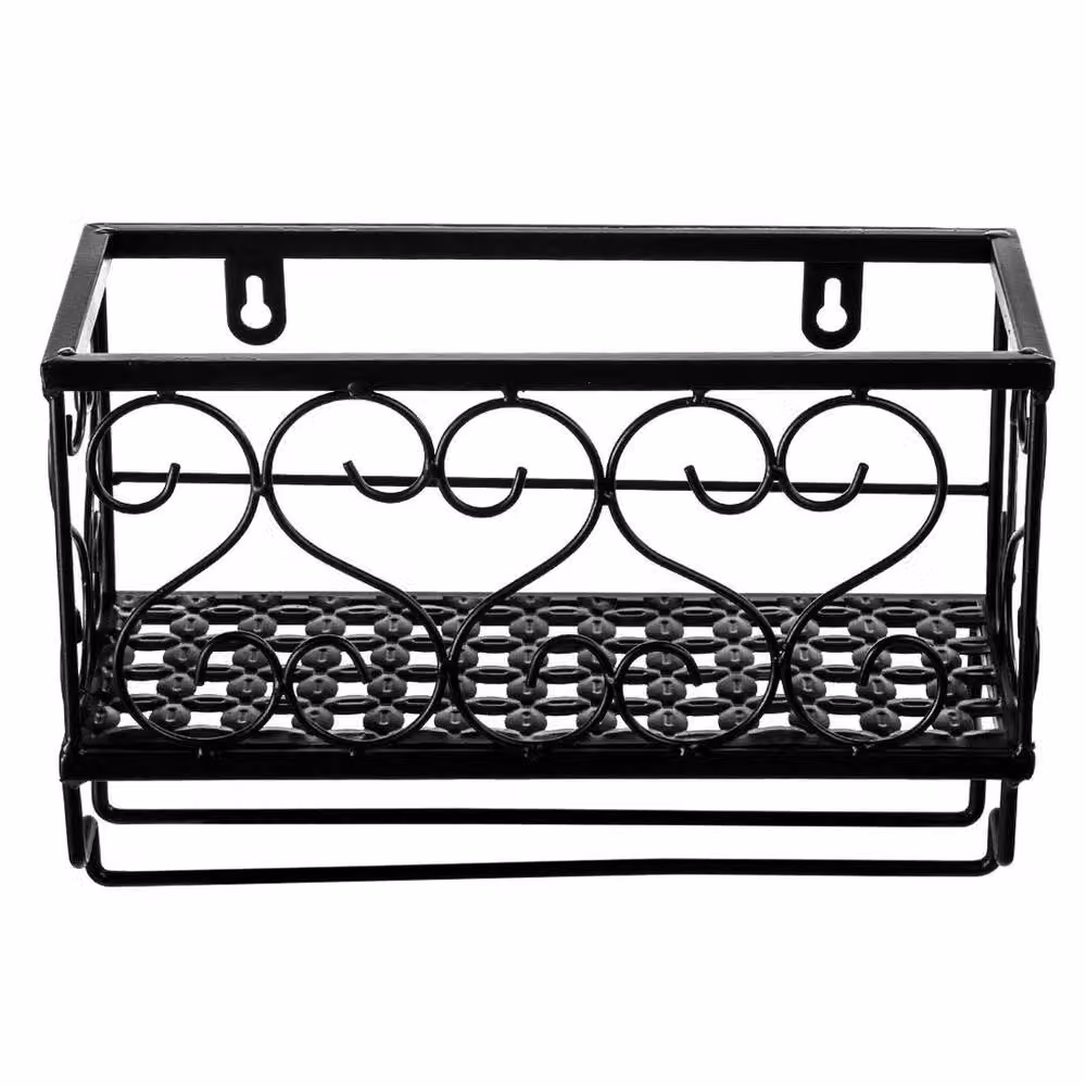 Kelvenix Matt Black Metal Wall Mounted Wine Glass Rack Shelf – 3
