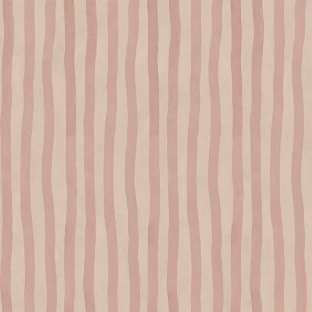House of Hackney Artist's Stripe Wallpaper in Pink Sakura & Astrantia Botanical Design