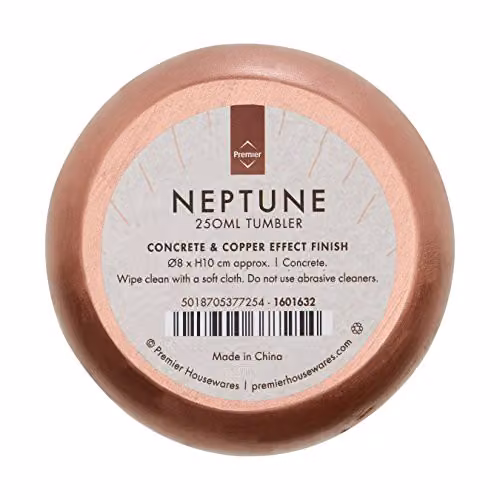 Premier Housewares Neptune Tumbler in Grey and Copper, W/D/H: 8 x 8 x 10 cm – 4