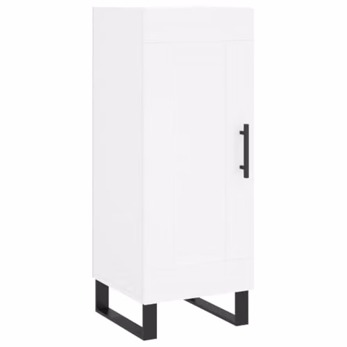 vidaXL Modern White Sideboard in MDF and Metal, W/D/H: 34.5 x 34.5 x 90 cm – 1