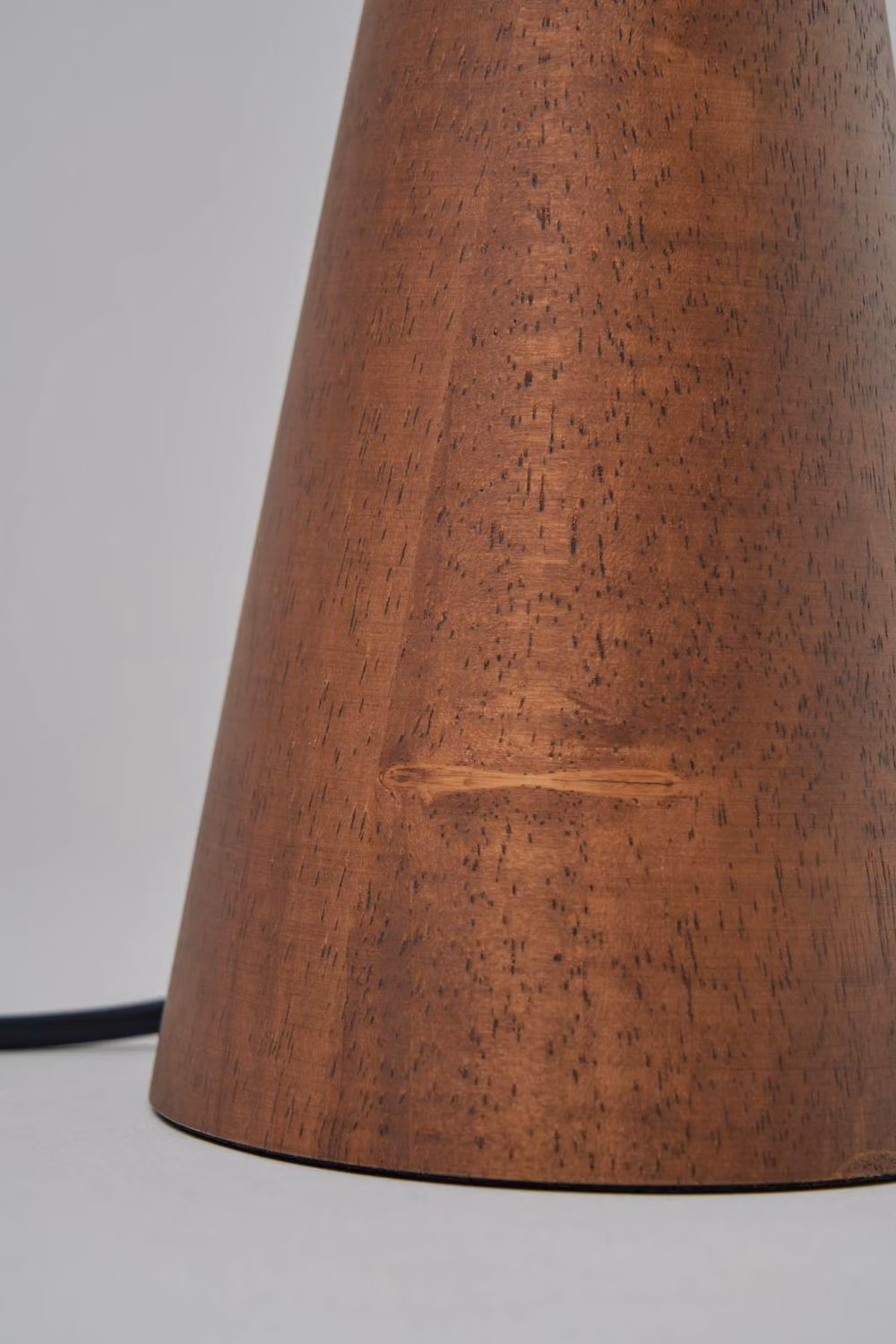 BHS Lighting Clyde Modern Wooden Table Lamp in Brown – 2