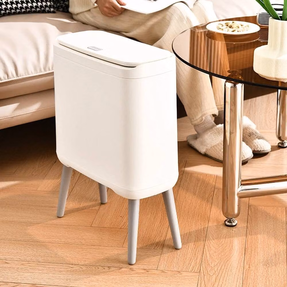PAWNORA Touch Kitchen Rubbish Bin, White, W: 37 cm, D: 16.5 cm, H: 52 cm – 3
