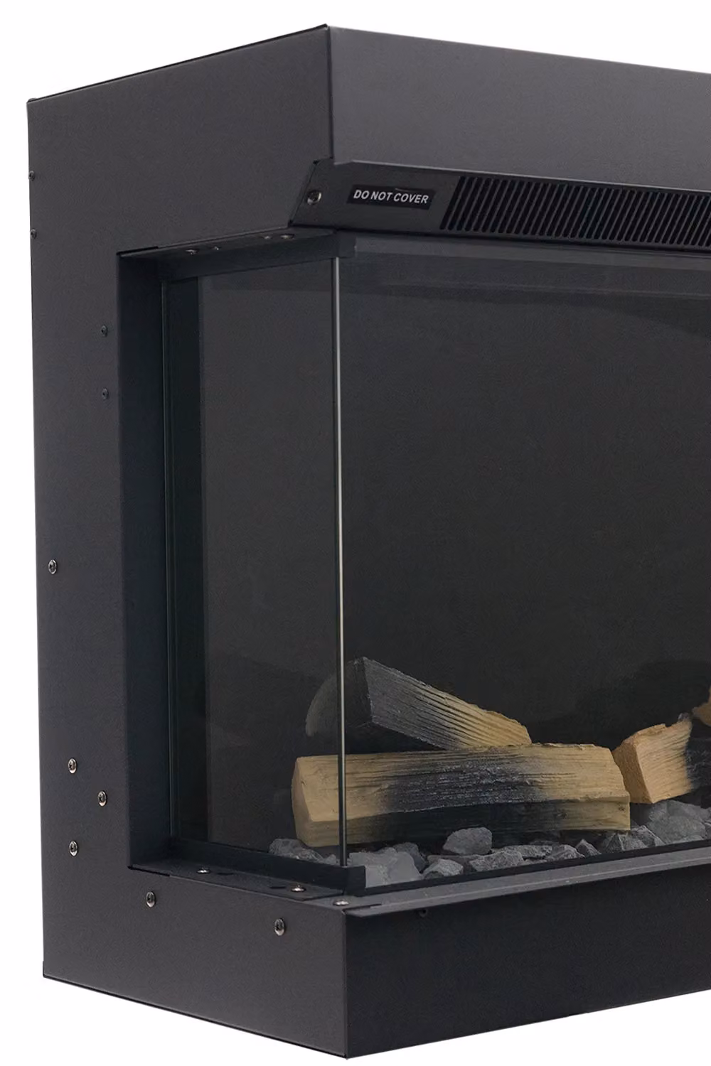 Living and Home 50 inch 3-Sided Smart Electric Fireplace with App Control in Black and Grey – 3