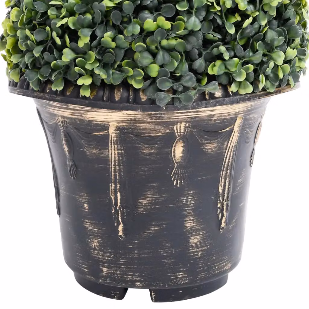 Berkfield Home Artificial Green Boxwood Spiral Potted Plant, Height: 59 cm – 4