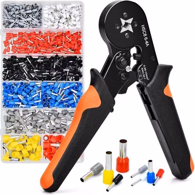 Kelvenix Ferrule Crimper Crimping Plier Tools Kit in Black Steel, Width: 520 mm – 1