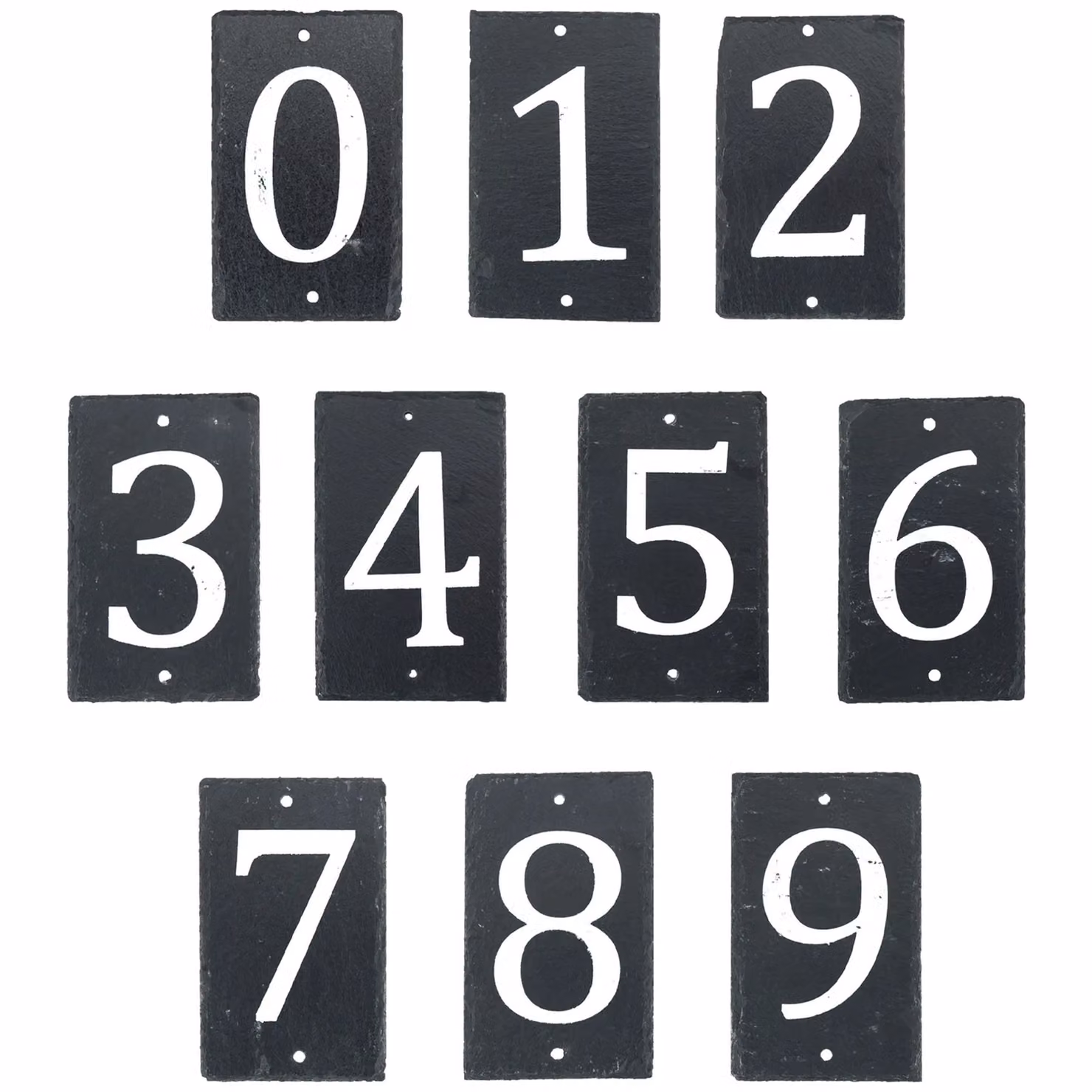 Nicola Spring Natural Solid Slate House Number Plaque in Grey and White, W/H: 9 x 14.5 cm – 3