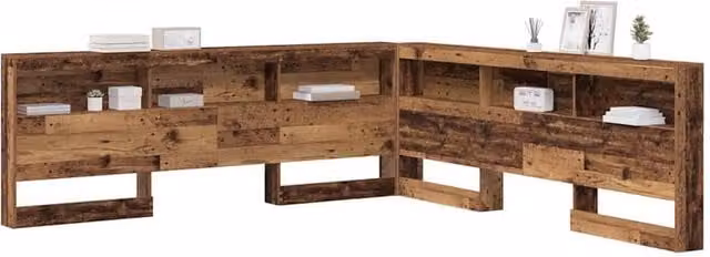Berkfield Home Storage Headboard with Shelf in Old Wood Brown, 200 cm – 1