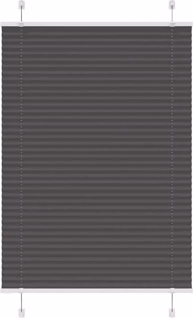 Berkfield Home Black Single Pleat Polyester Cord Blind, W: 100 cm, H: 100 cm – 1
