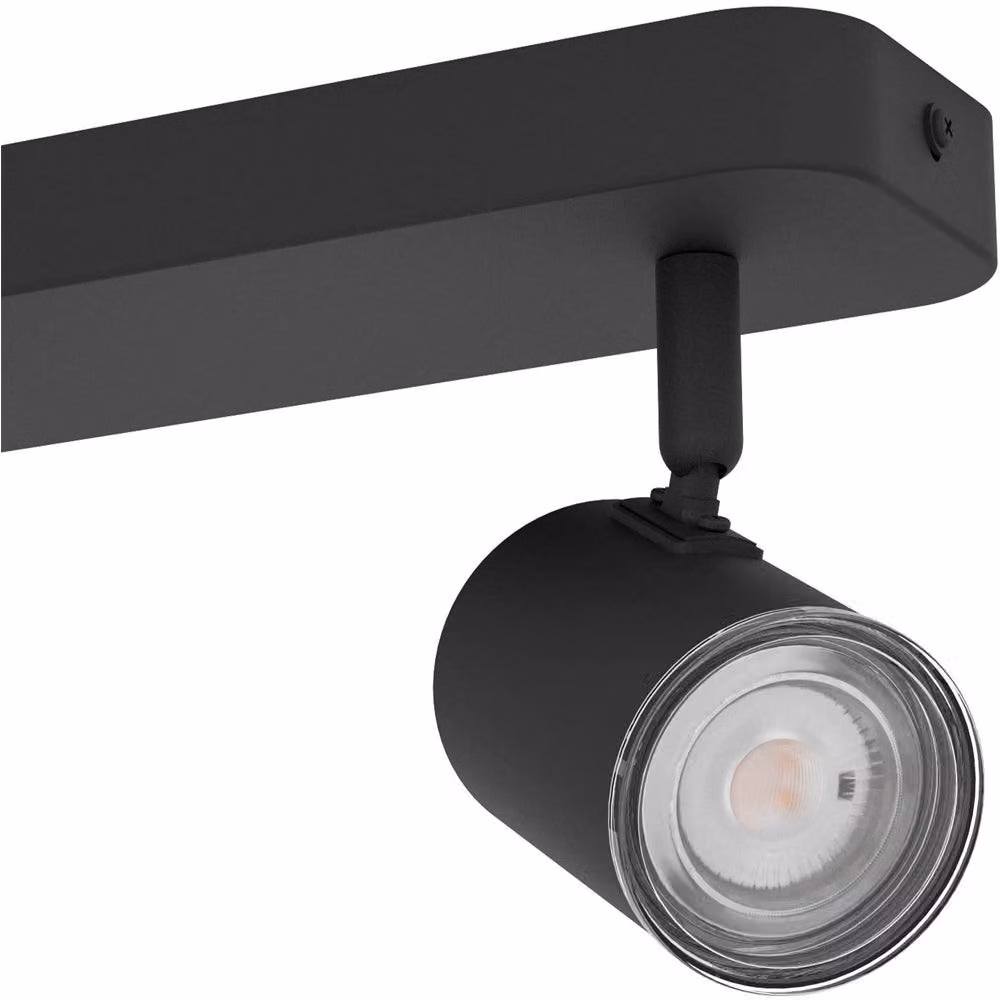 Loops Modern Black LED Ceiling Spotlight for Bathrooms, IP44 Rated, GU10 – 3