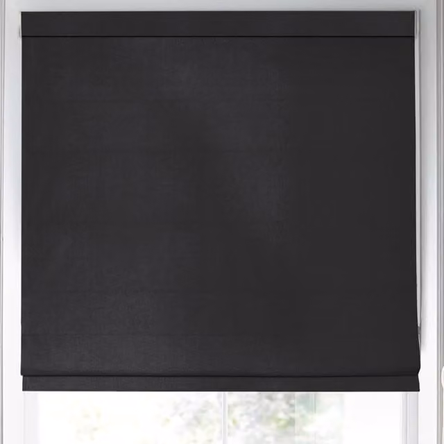 Laura Ashley Swanson Made to Measure Blackout Roman Blind in Charcoal Grey