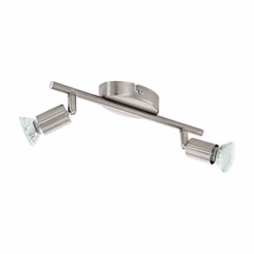 Loops Modern 2-Spot Flush Ceiling Light in Silver with Included GU10 LED Bulbs