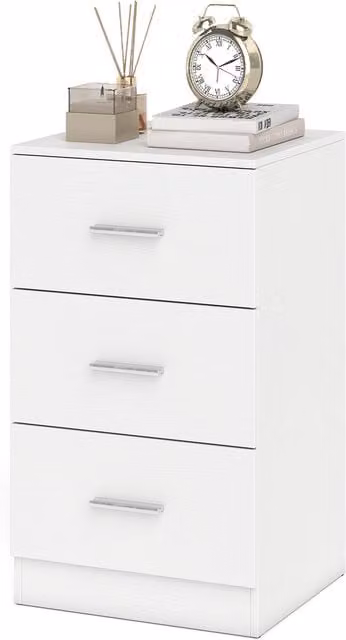 Wyld and Coco Modern Bedside Table in White
