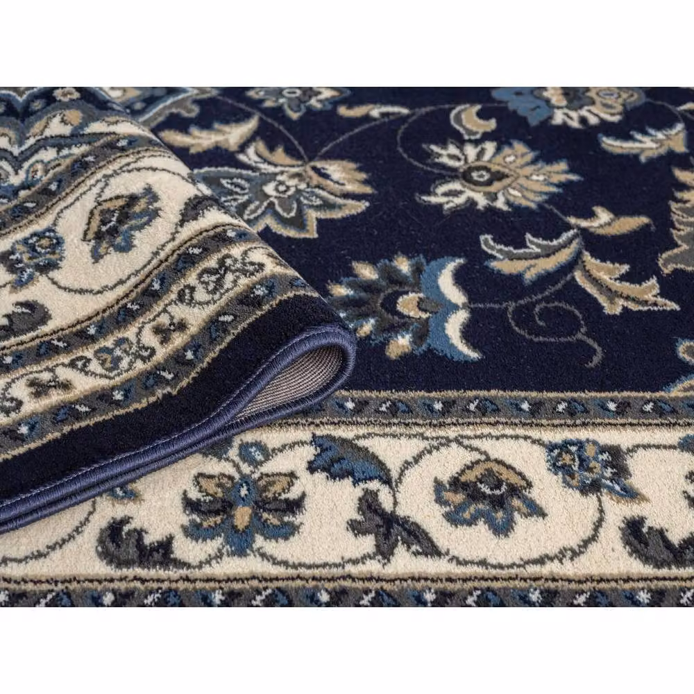 HMC Rug Collection Traditional Sherborne Heatset Rug in Navy, W: 160 cm, D: 230 cm – 3
