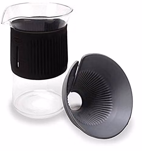 La Cafetiere Seattle 3-Piece Drip Coffee Maker Set with Glass Carafe and Cone in Black