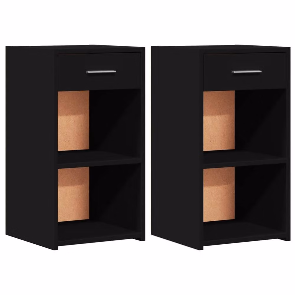 Berkfield Home Elegant Bedside Cabinets, 2 Piece Set in Black, W/D/H: 35 x 34 x 65 cm – 3