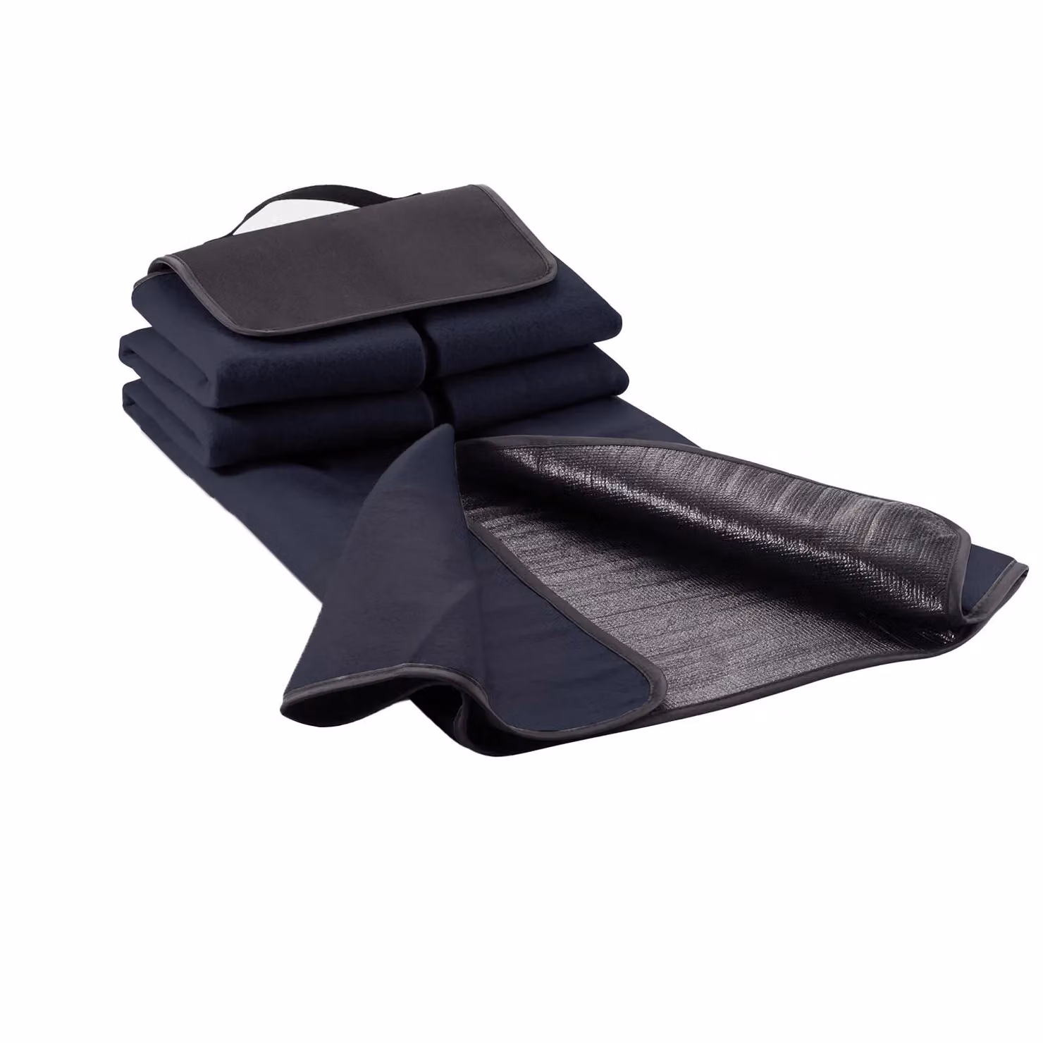 XD Design Plain Navy Blue Picnic Blanket with Carry Handle – 2