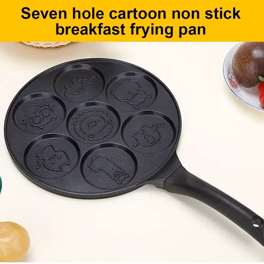 SPETLEK 7 Holes Animal Style Non-stick Pancake Griddle Pan, Black – 4