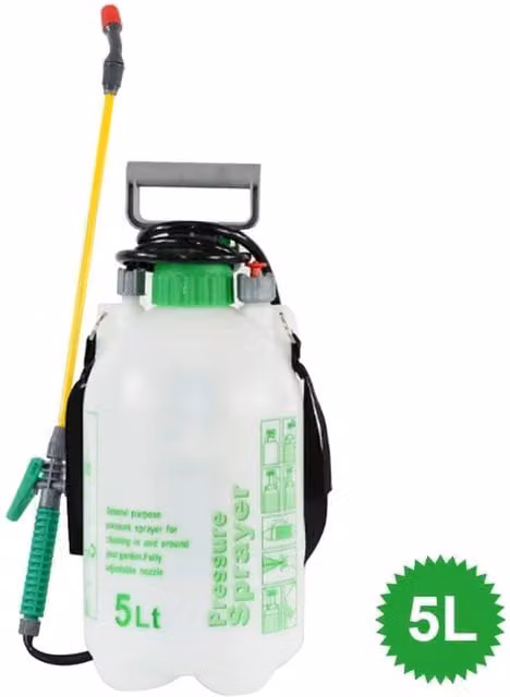 Nordara 5L Manual Pressure Sprayer in Transparent and Multicolour with Brass Components