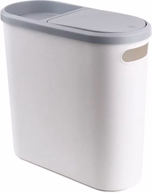 KORVIXA 10L Slim Narrow White Plastic Trash Can with Flip Lid for Kitchen or Bathroom – 1
