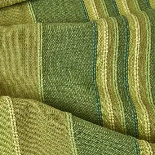 Homescapes Morocco Green Striped Cotton Woven Sofa Throw with Fringes, W: 150 cm, D: 200 cm – 2