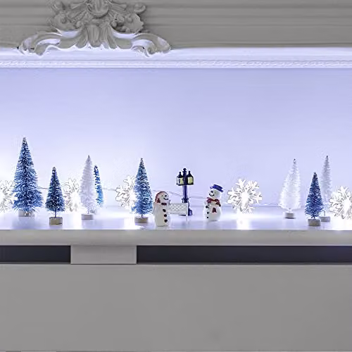Globrite White Snowflake LED Fairy Lights with 80 Lights and 2 Modes – 7